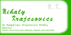 mihaly krajcsovics business card